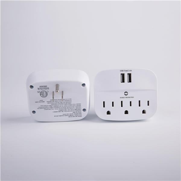 J01 Multi-function conversion plug with USB the American standard plug is converted into three sets of American standard jacks